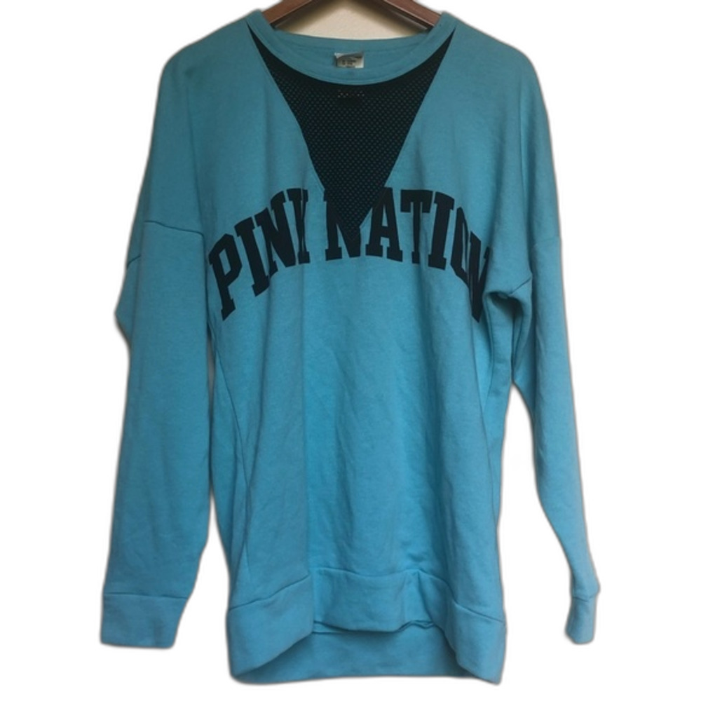 PINK Victoria's Secret Pink Nation Blue Sweatshirt NWT Size XS Casual Athleisure